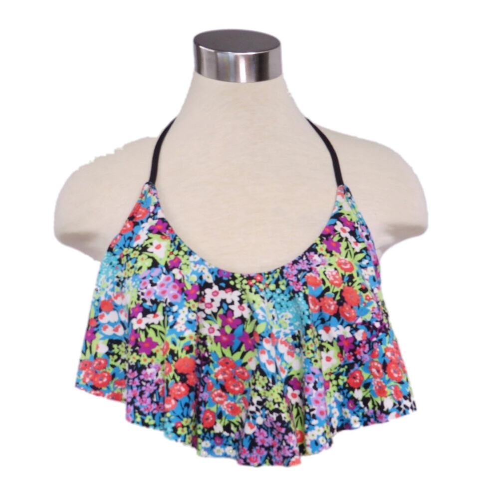 Apt. 9 Floral Flounce Bikini Top Medium